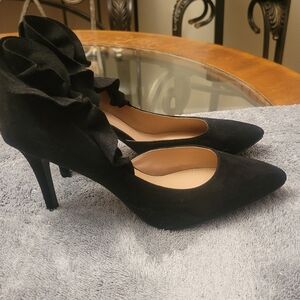 Christian Siriano Black Ruffle Heels
